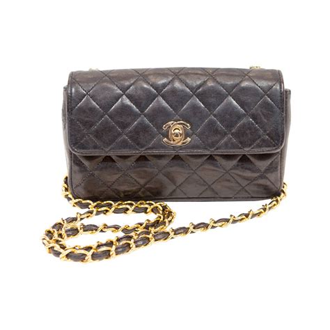 chanel quilted bag black and white|Black Chanel cross body bag.